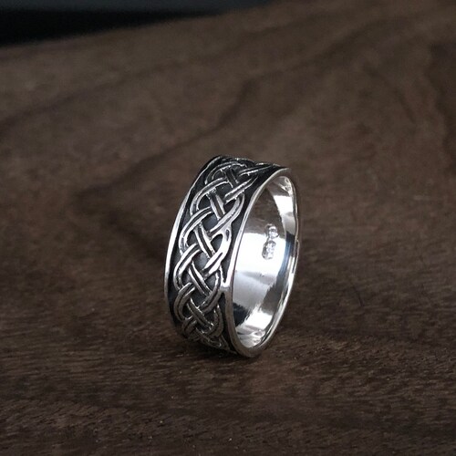 Men's Celtic Ring Celtic Band Ring Silver Celtic Ring Etsy
