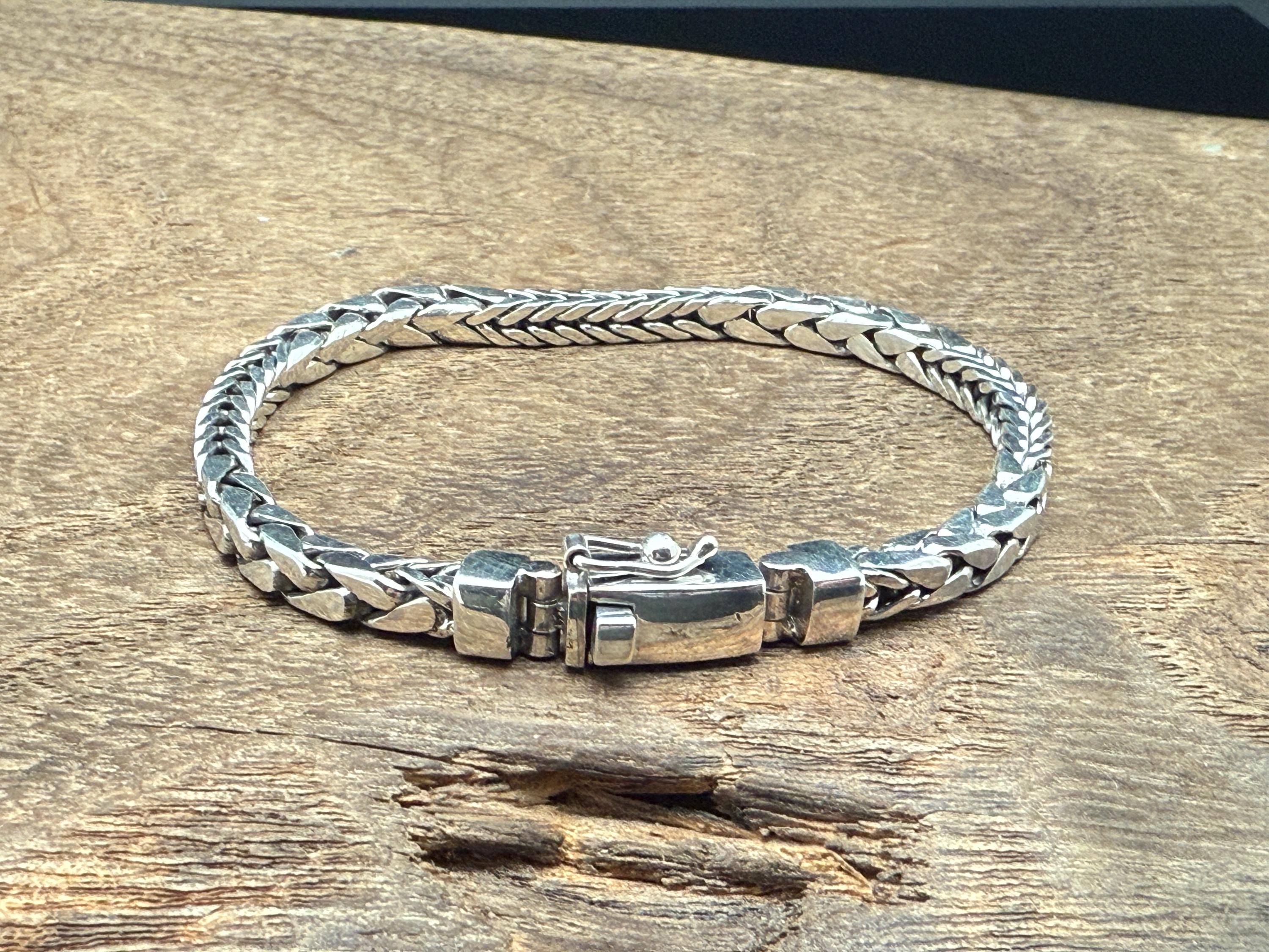 Men's Silver Bracelet - 8 Inches Length -- 925 Sterling Silver
