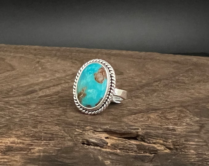 Western Turquoise Ring Size 7 // 925 Sterling Silver // Kingman ...