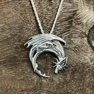 Dragon Pendant - 925 Sterling Silver - Sterling Dragon Pendant