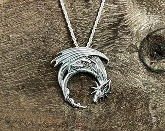 Dragon Pendant - 925 Sterling Silver - Sterling Dragon Pendant