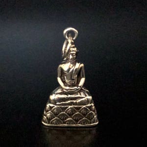 Buddha Pendant - Silver Buddha Charm - 925 Sterling Silver - Hand Cast -- Spiritual Jewellery