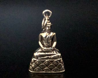 Sterling Silver Buddha Pendant: Hand Cast Spiritual Jewelry