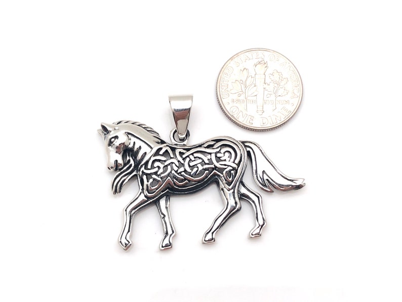Celtic Horse Pendant Silver Horse Pendant 925 Sterling Etsy