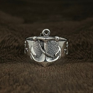 Silver Anchor Ring // 925 Sterling Silver // Nautical Ring