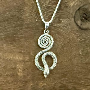 Python Snake Pendant- Silver Snake Pendant -- 925 Sterling Silver