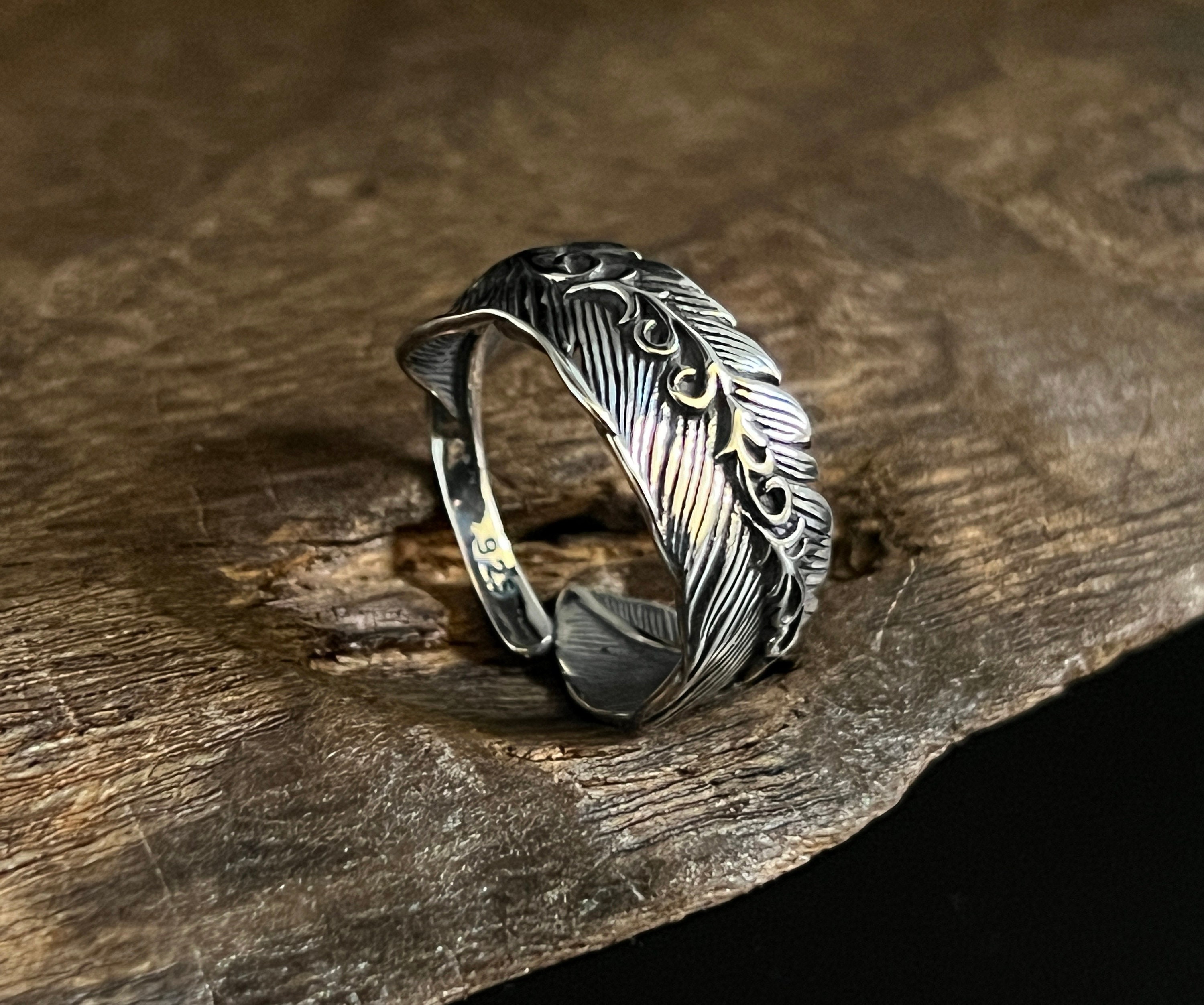 Western Feather Ring // 925 Sterling Silver // Sizes 6 to 12
