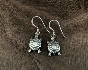 Boucles d'oreilles à tige en argent sterling en forme de tortue