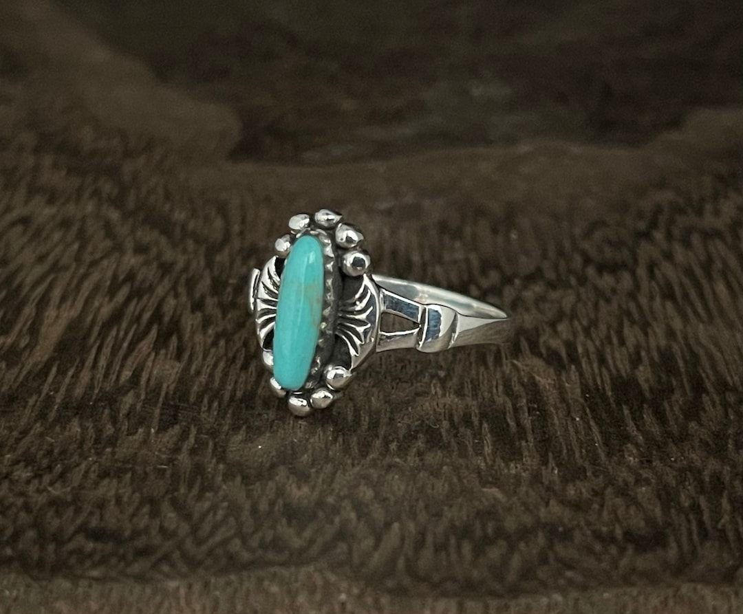 Vintage Southwest Style Turquoise Ring // 925 Sterling Silver ...