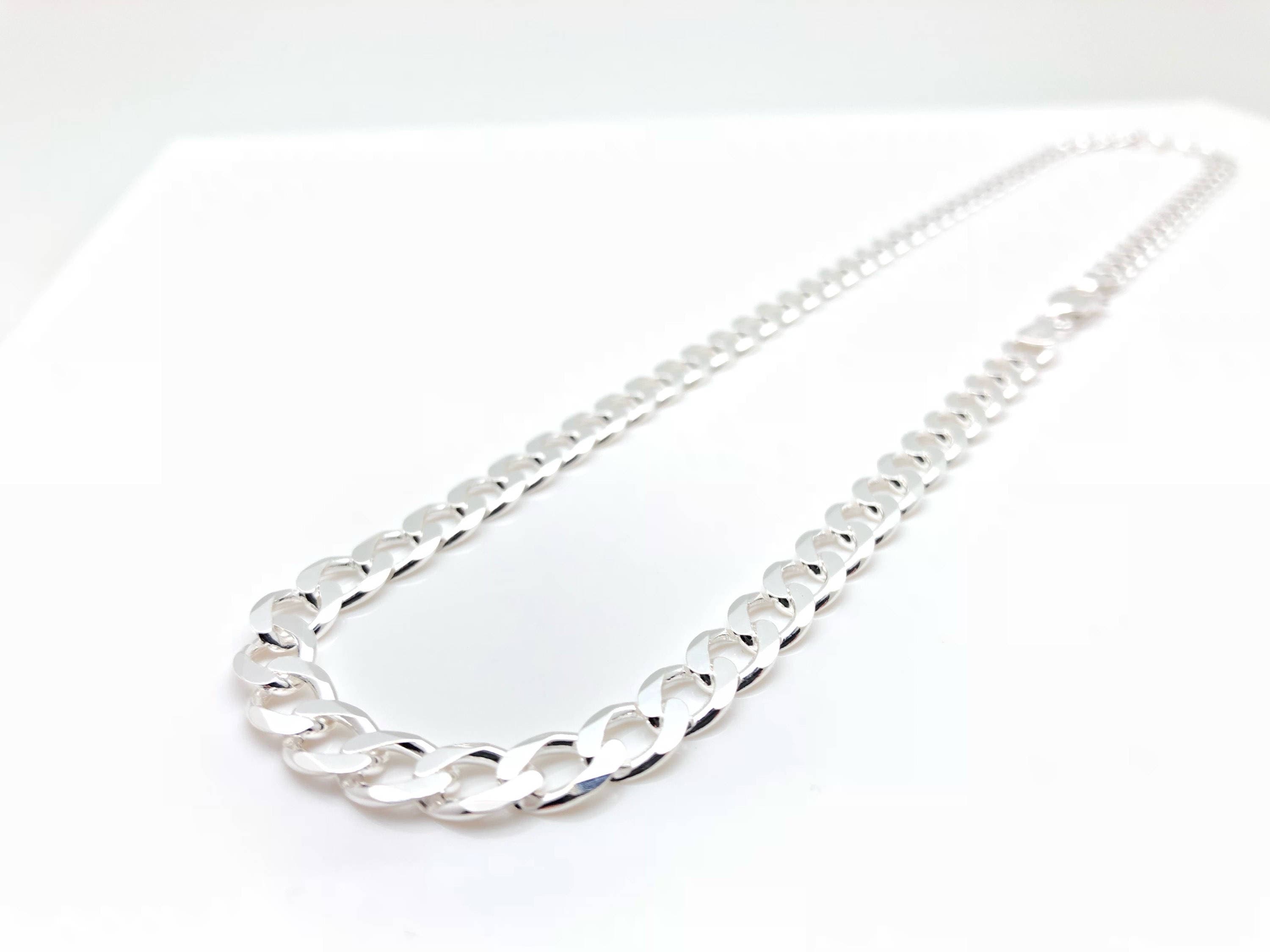 Curb Chain Necklace // 925 Sterling Silver // Medium Curb - Etsy