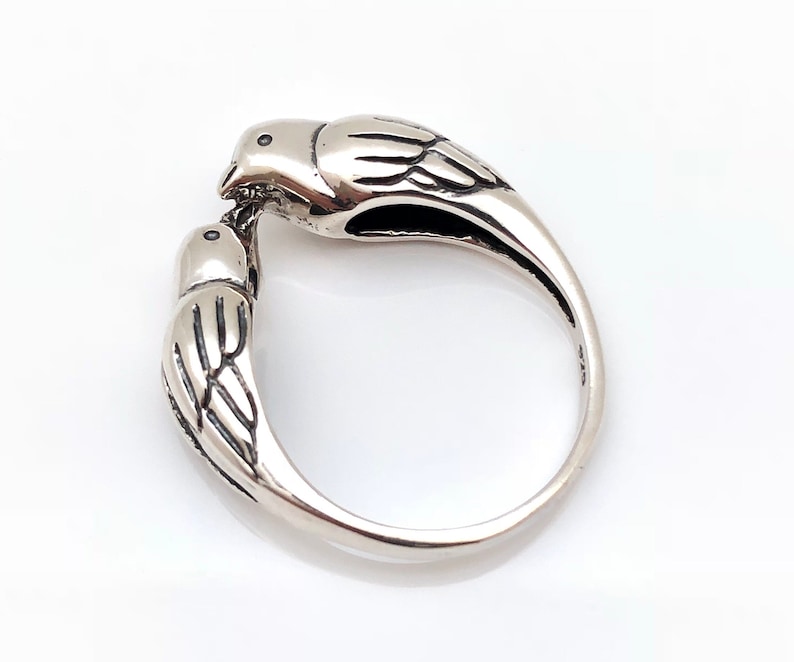 Sparrows Ring Silver Sparrow Ring // Silver Bird Ring // Sterling Bird Ring // 925 Sterling Silver image 2