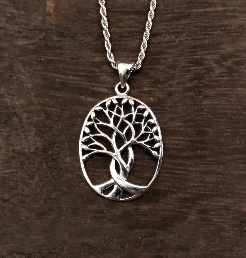 Tree of Life Charm 925 Sterling Silver Oxidised Finish Etsy