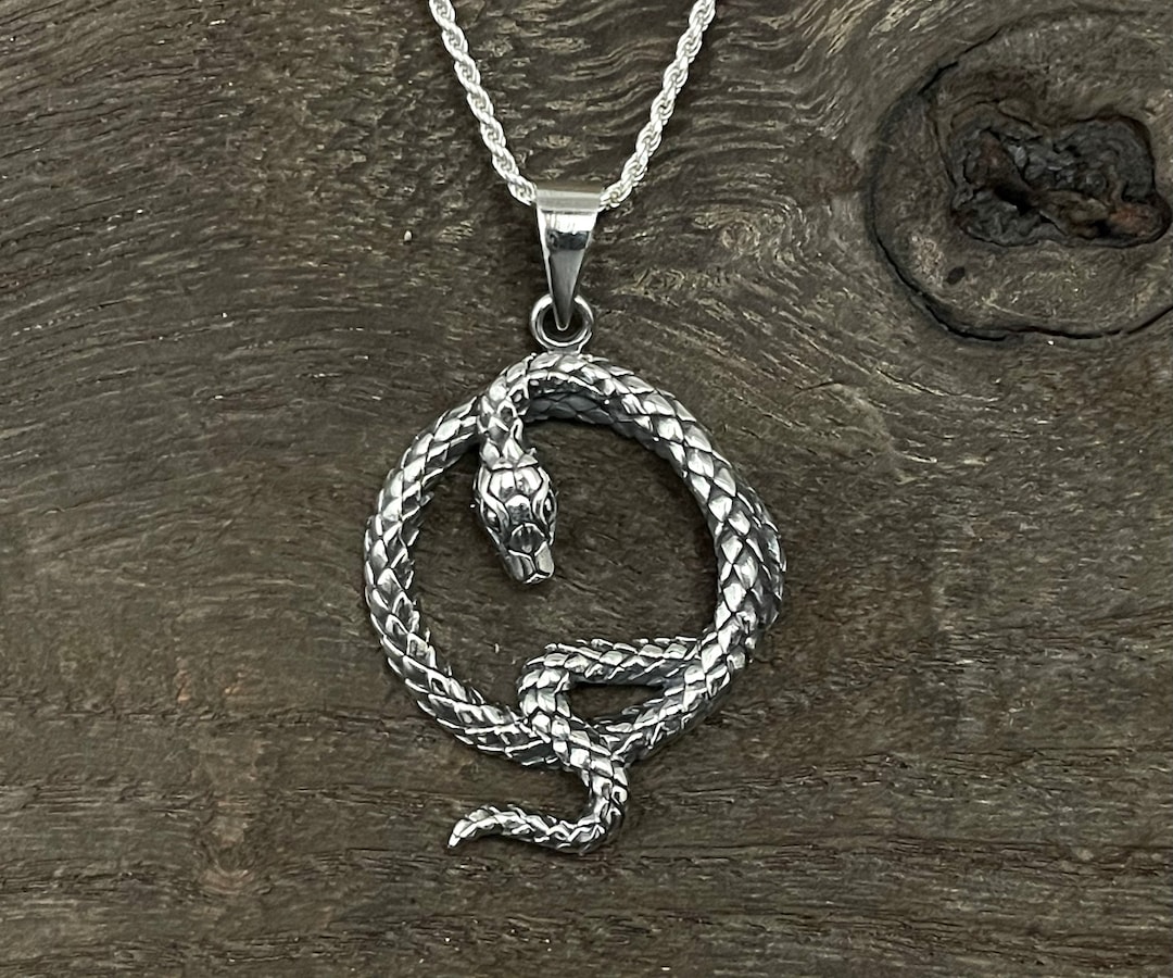 [HAESOOL] 925Silver☆Pendant Snake Chain Necklace Python Pendant- Silver Snake Pendant -- 925 Sterling Silver