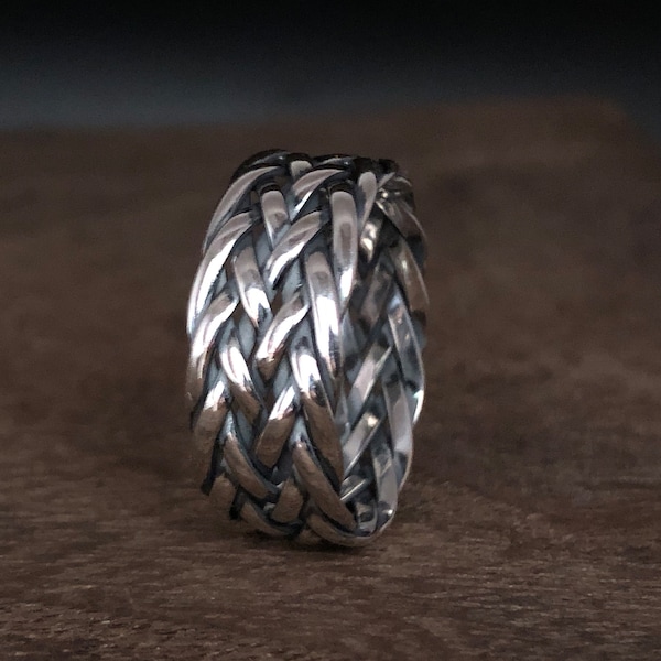 Braided Band Silver Ring // 925 Sterling Silver // Braided Silver Band Ring