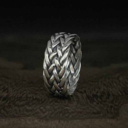 Rustic Rope Braid Silver Ring // 925 Sterling Silver // Celtic - Etsy
