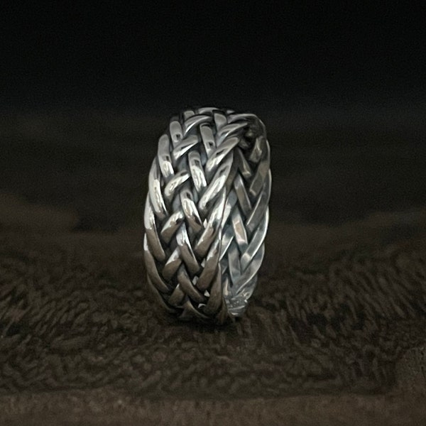 Woven Braid Celtic Ring // 925 Sterling Silver // Braided Silver Band Ring