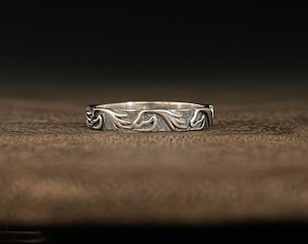 Horses Band Ring // 925 Sterling Silver // Oxidized Silver Horse Ring