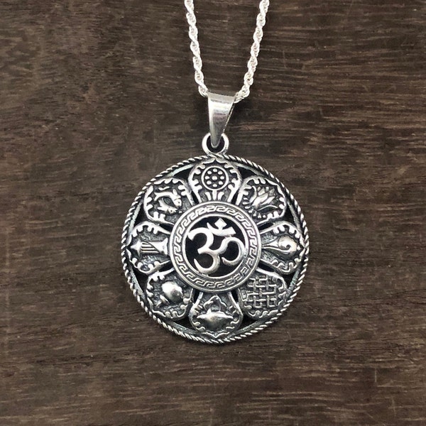 Hindu Mantra OM Pendant - 925 Sterling Silver - OM Pendant - Oxidized OM Pendant