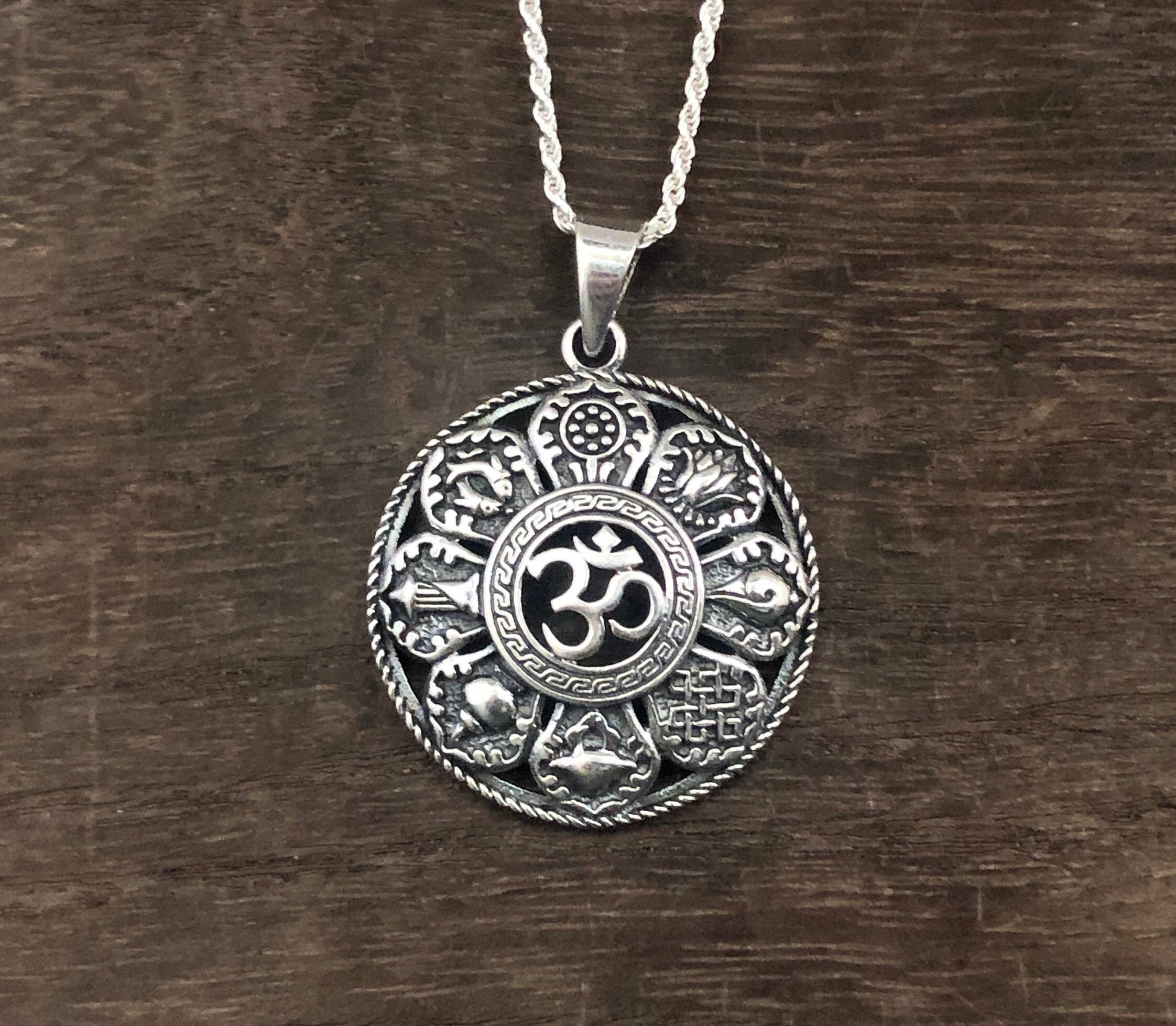 Hindu Mantra OM Pendant - 925 Sterling Silver - OM Pendant - Oxidized OM Pendant