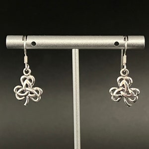 Celtic Shamrock Clover Earrings // 925 Sterling Silver // Celtic Jewelry