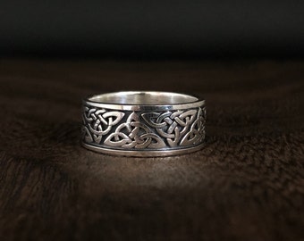 STERLING SILVER WIDE CELTIC RING SOLID 925 R000178 EMPRESS STERLING SILVER WIDE CELTIC RING SOLID 925 R000178 EMPRESS
