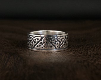 Keltische band zilveren ring//925 sterling zilver//Trinity band Keltische ring//zilveren Keltische ring//Triquetra zilveren Keltische ring