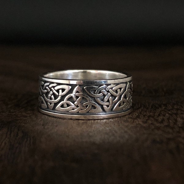 Keltisches Band Silberring // 925 Sterling Silber // Triquetra Silberring // Keltischer Ring Triquetra Silber