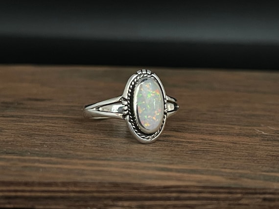 Southwestern Opal Ring // 925 Sterling Silver // Sizes 5 to 10 - Etsy