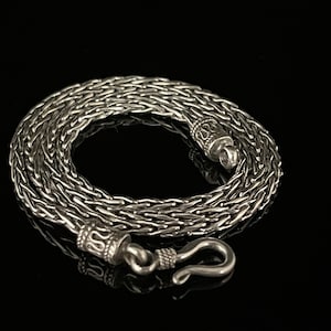 Oxidized Silver Wheat Chain // 925 Sterling Silver // 2.5mm // Handmade //16 to 30 Inch Lengths