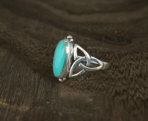 Celtic Turquoise Ring // 925 Sterling Silver | Etsy