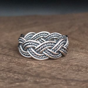 Braided Silver Ring // Braided Silver Band Ring // 925 Sterling Silver