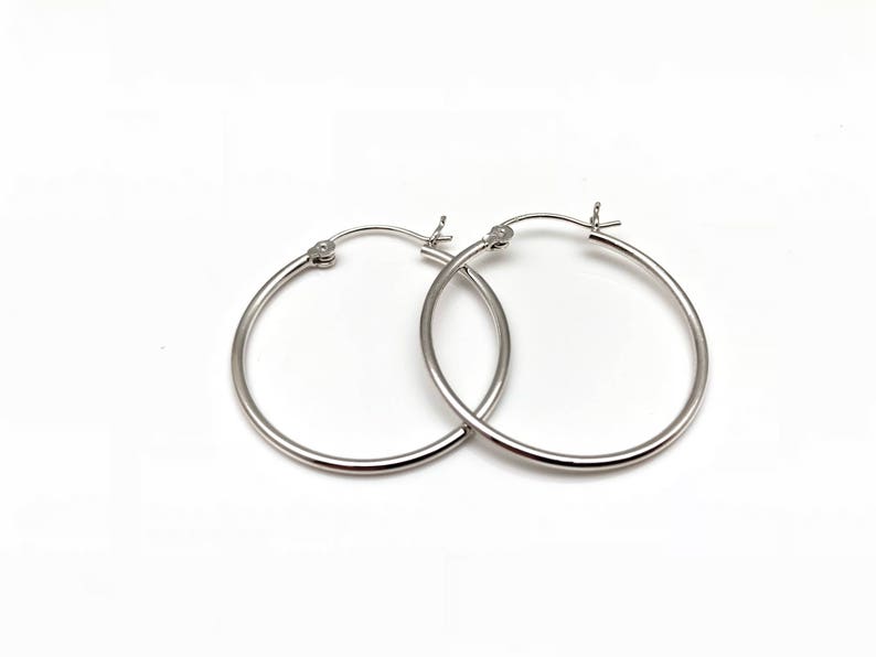 Medium Size Hoop Earrings // 925 Sterling Silver // 30mm Etsy