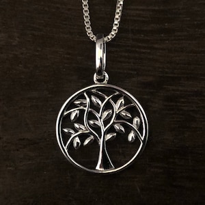 Simple Tree of Life Pendant - Small Silver Tree of Life Pendant - 925 Sterling Silver -- Celtic Jewelry