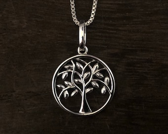 Simple Tree of Life Pendant - Small Silver Tree of Life Pendant - 925 Sterling Silver -- Celtic Jewelry