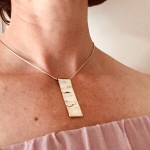 Solid Sterling Silver Rectangular Wave Textured Pendant / Hallmarked / 925 Sterling Silver / Fold Formed /Customise / Contemporary Necklace bild 5