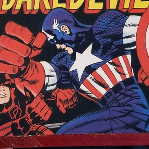 Re-purposed cigar box decorated inside & out w/unique Silver Age design using photocopies of vintage 1960-70s Captain America comics covers.