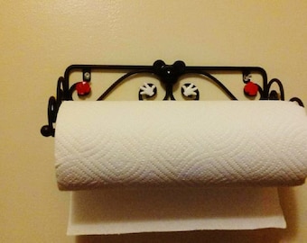 Wall mount paper towel holder ears, hands, pants, shoes