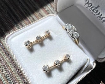 3 cts+ 14k Past present future diamond ring, earrings and necklace