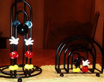 Mickey Mouse ears, gloves, pants, shoes paper towel and napkin holder set