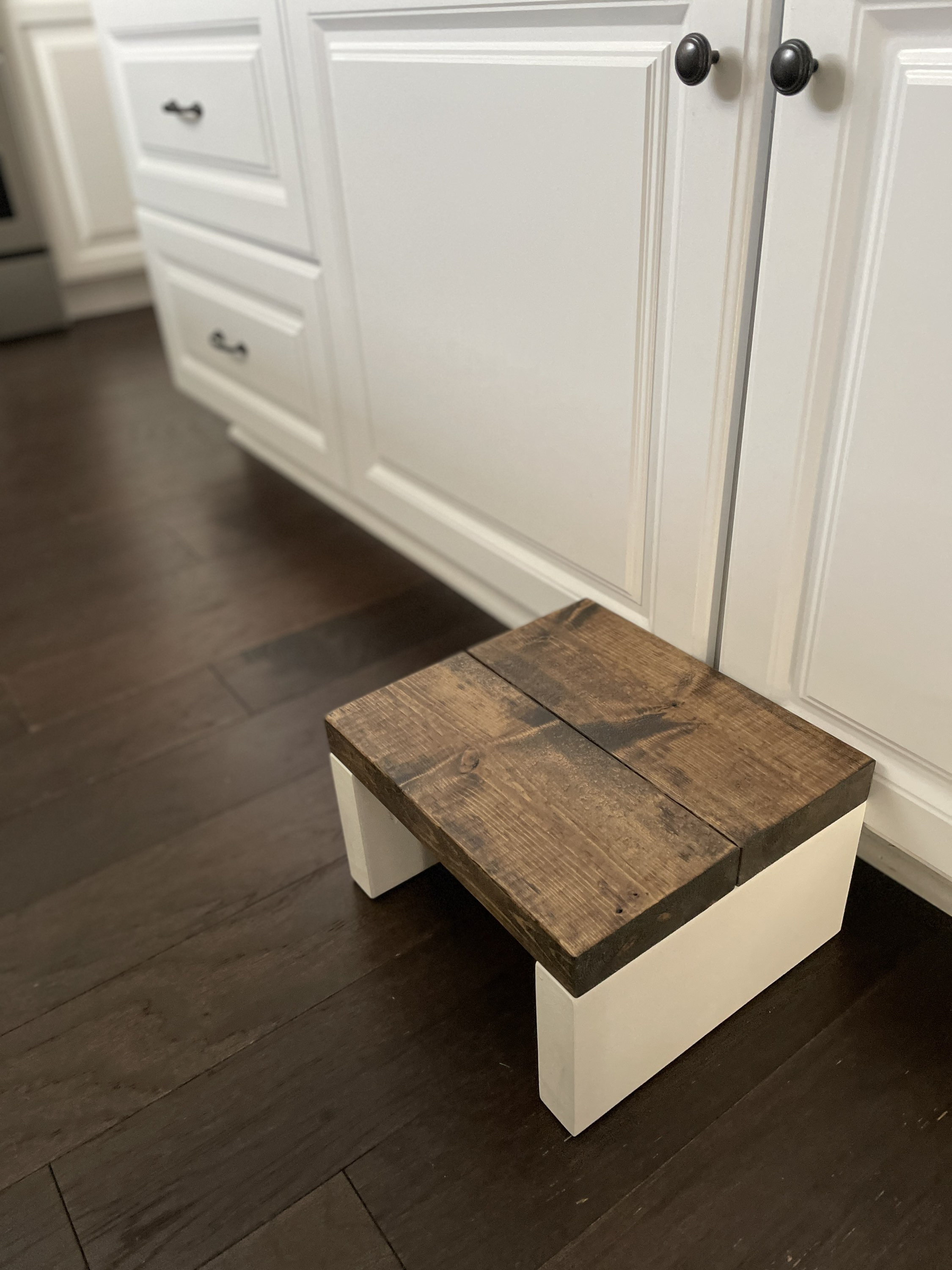 Rustic Wooden Step Stool: USA Made Kitchen & Bath Aid - Thumbnail 5
