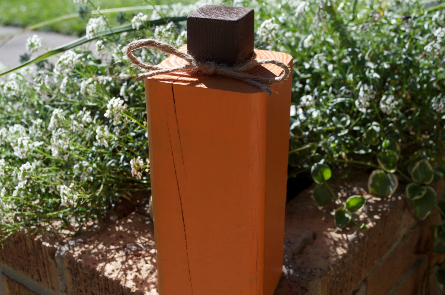 Rustic Wooden Pumpkin, October Sky Orange, Fall Decor