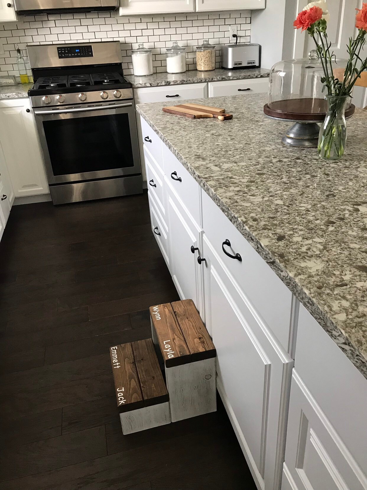 Personalized Wooden Step Stool, Rustic Toddler Tower - Thumbnail 5