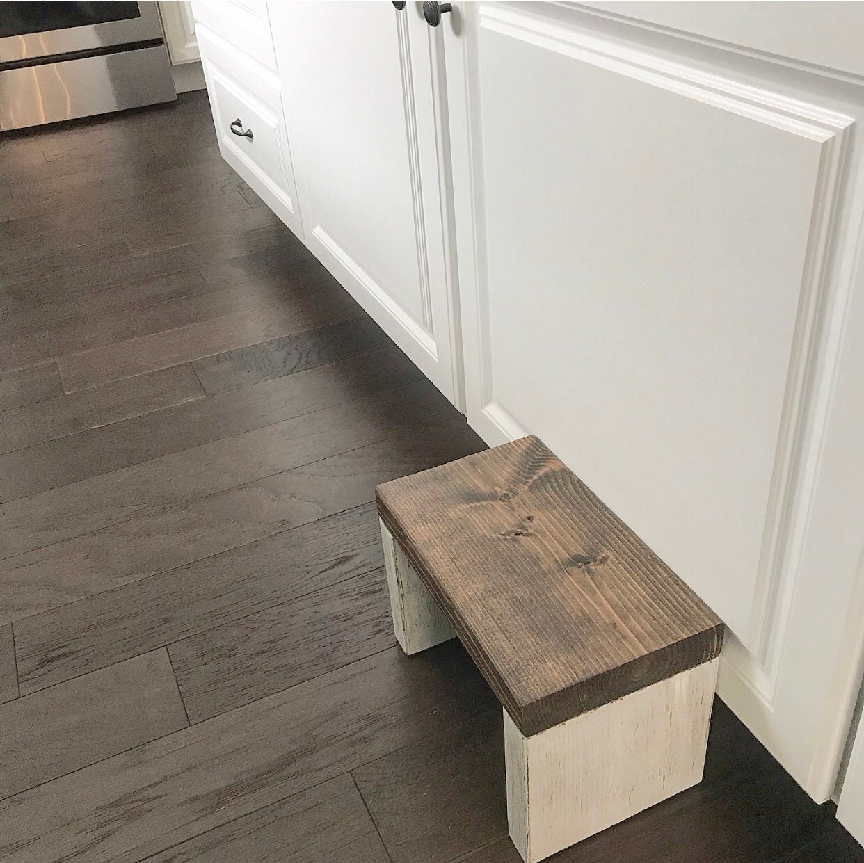 Handmade Wooden Toddler Step Stool: Rustic Single Step - Thumbnail 5