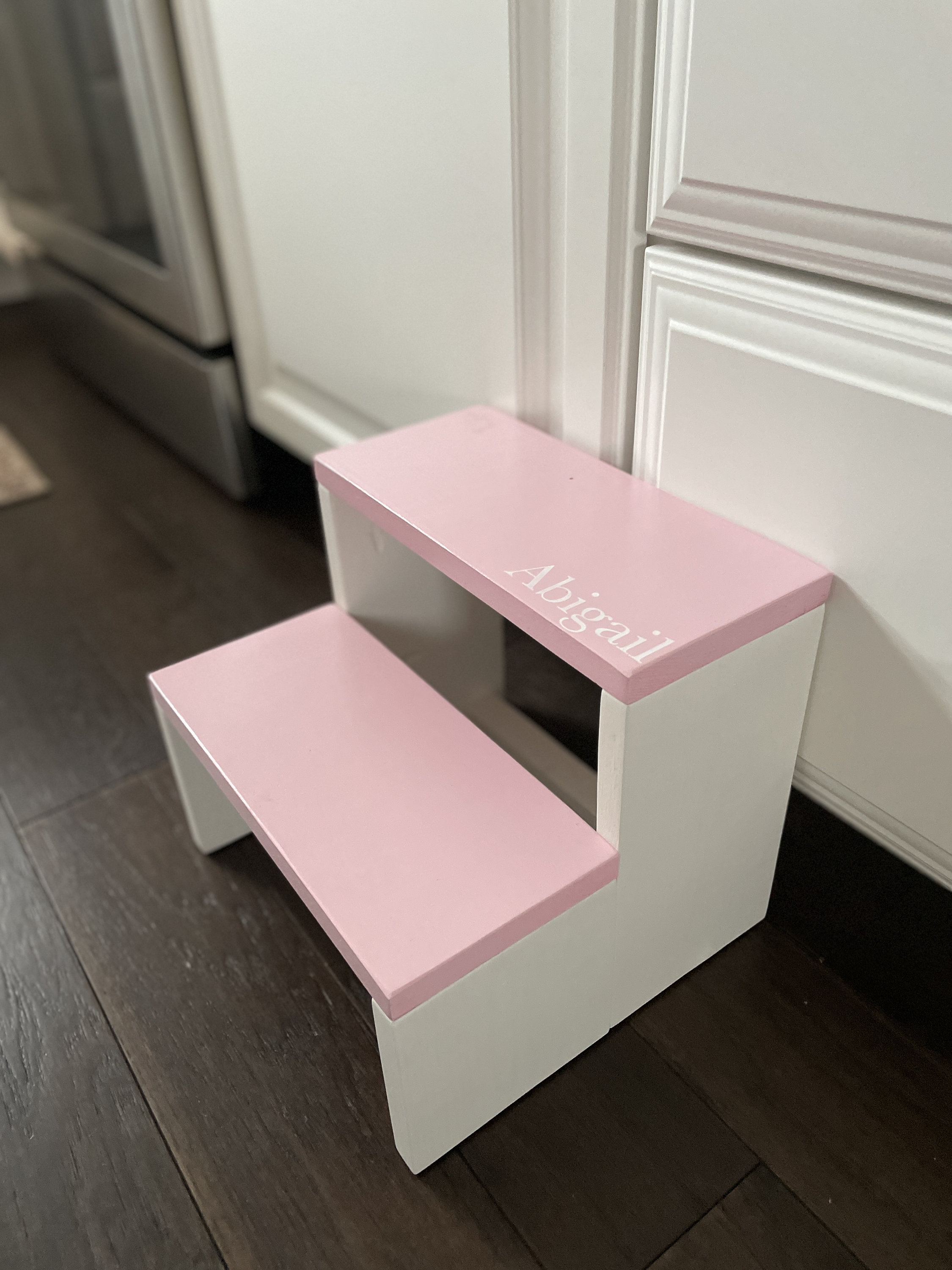 Personalized Kids Wooden Step Stool: Modern Toddler Stool - Thumbnail 4
