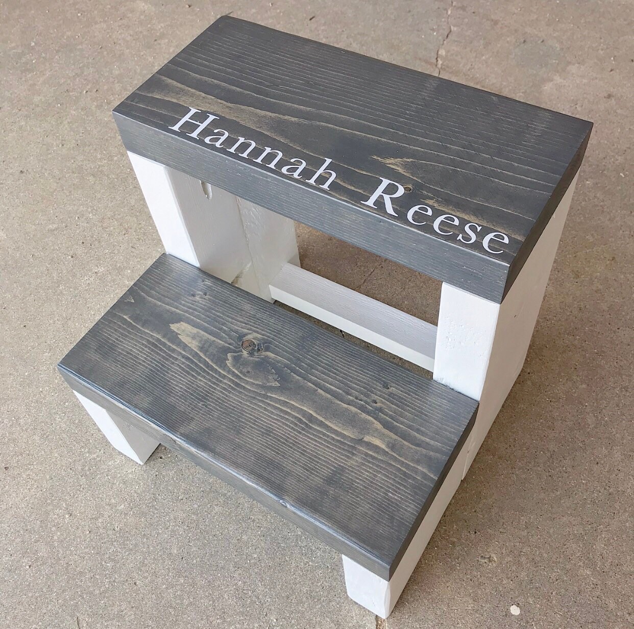 Personalized Rustic Wooden Step Stool: Toddler Gift - Thumbnail 6