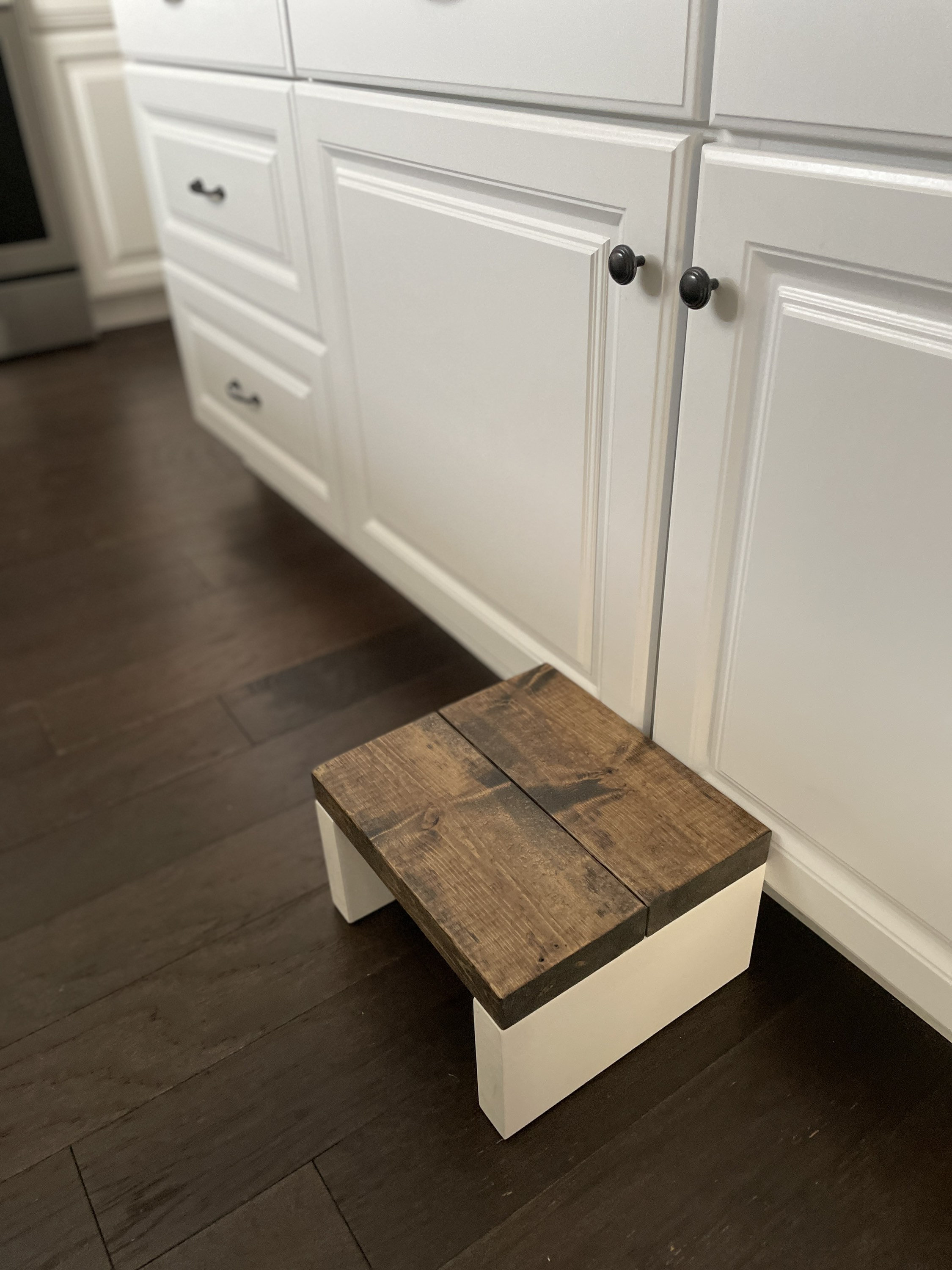 Rustic Wooden Step Stool: USA Made Kitchen & Bath Aid - Thumbnail 3