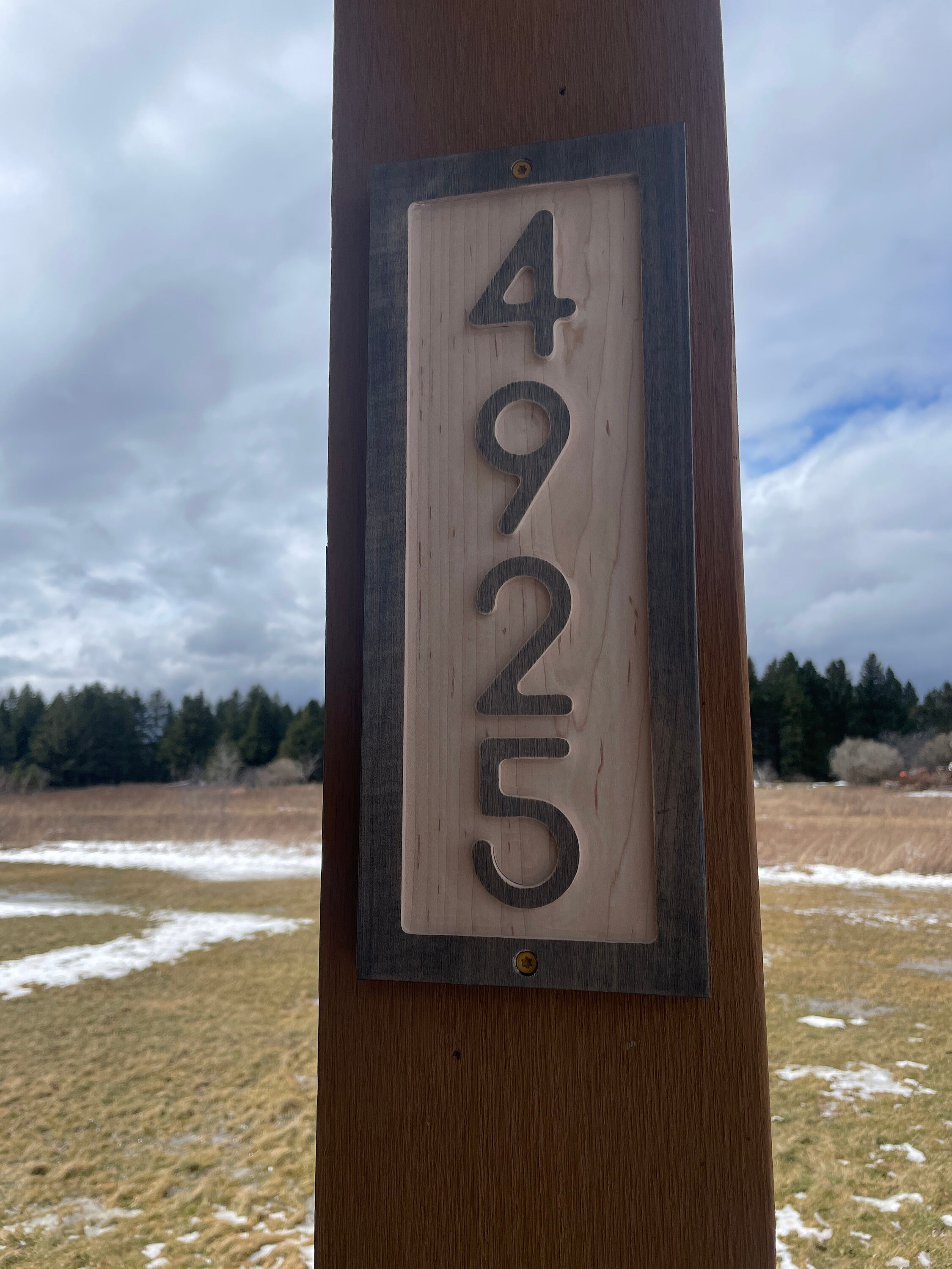 Custom Wood Address Sign, Carved House Numbers, Maple, Handmade - Thumbnail 2