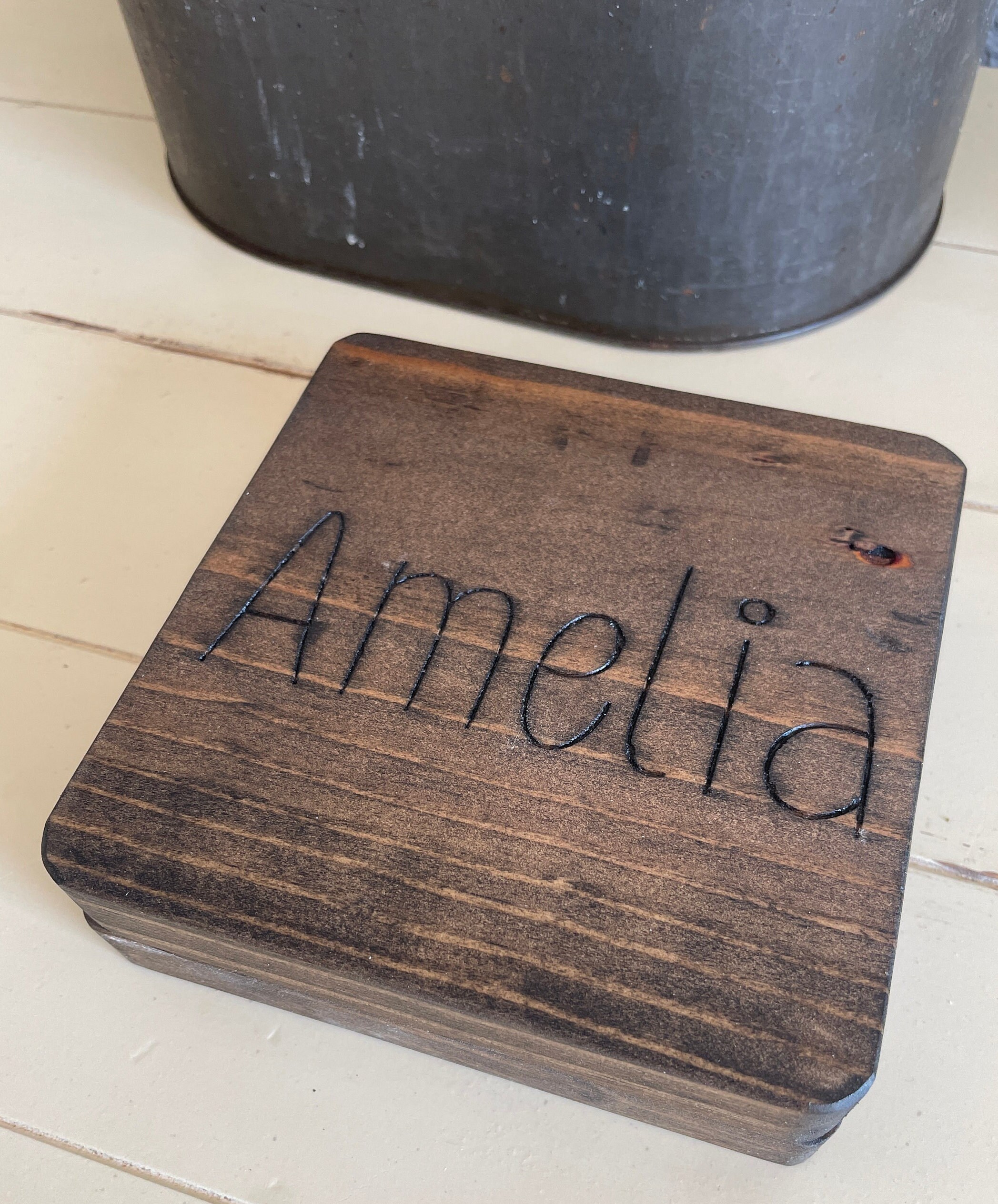 Personalized Wood Jewelry Box: Engraved Keepsake, Wedding Favor