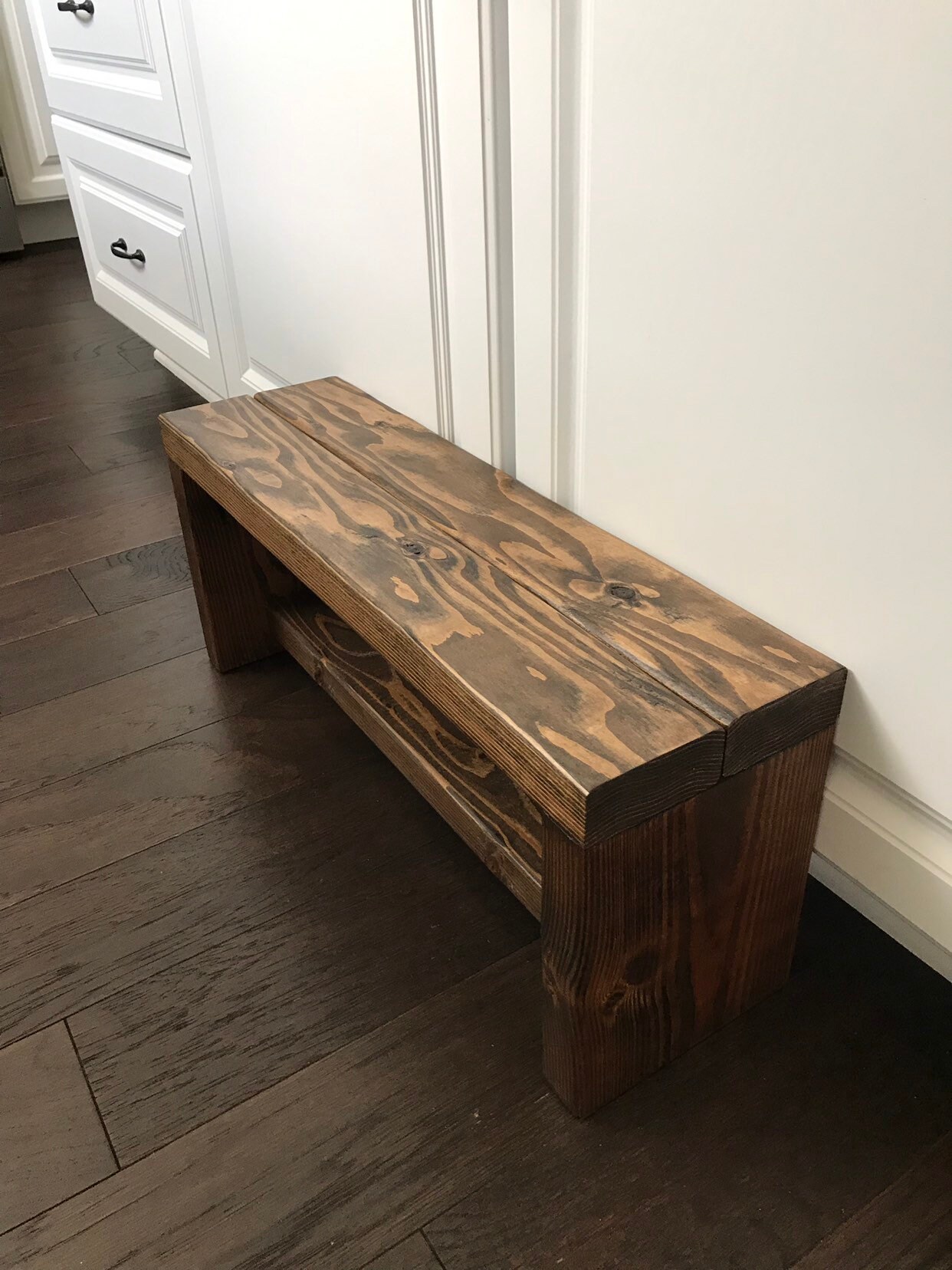 Handmade Wood Step Stool: Sturdy Kids Bench, Made in USA