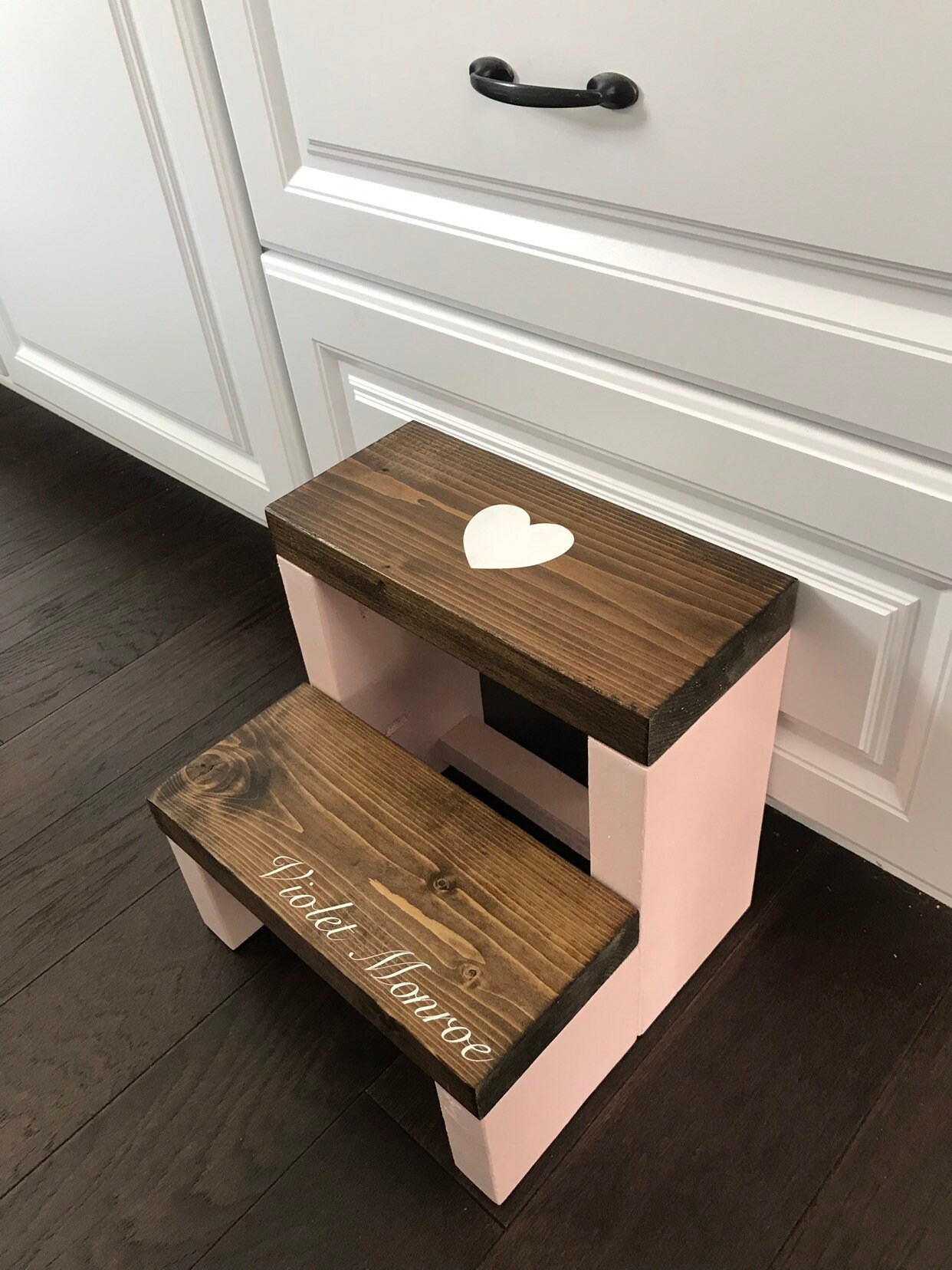 Personalized Wooden Step Stool: Toddler Kids Bedroom Furniture - Thumbnail 7